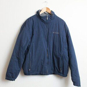 Columbia Fleece Lined Bomber-Style Jacket Mens XL Blue